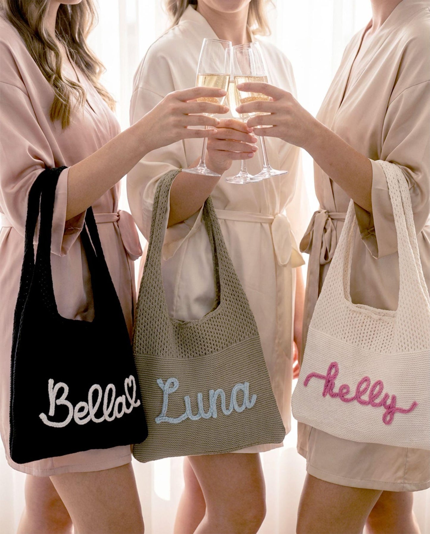 Personalized beach tote bag, Custom Embroidered Name Tote, Bridesmaid Gift Bag