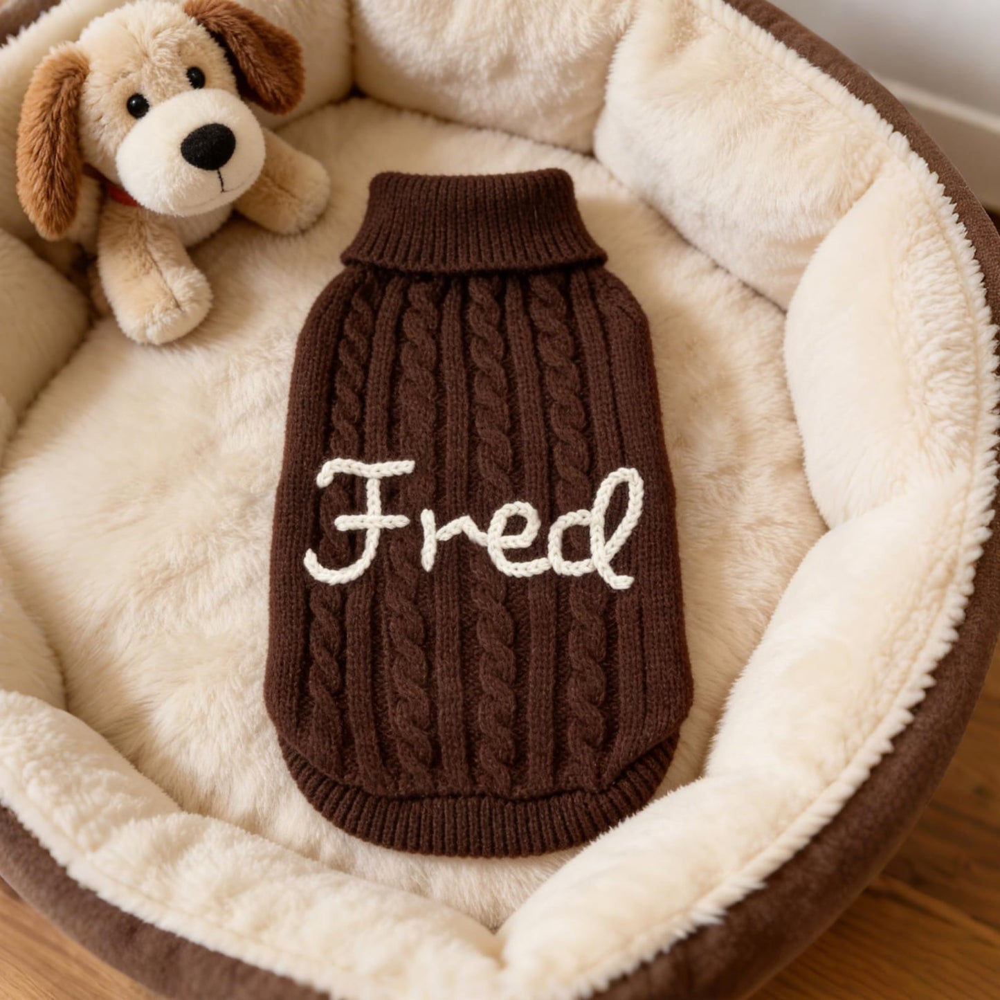 Personalized Dog Name Sweater, Custom Dog Jumper, Embroidered Pet Name Clothing