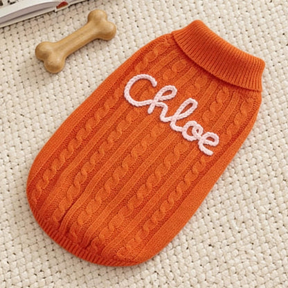 Personalized Dog Name Sweater, Custom Dog Jumper, Embroidered Pet Name Clothing