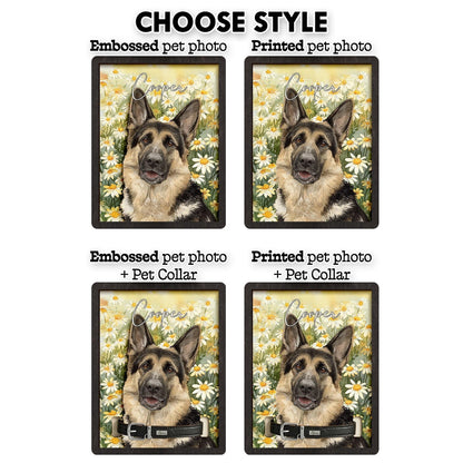 Personalized Pet Memorial Frame With Collar Holder, 3D Memorial Pet Floral Collar Holder Sign
