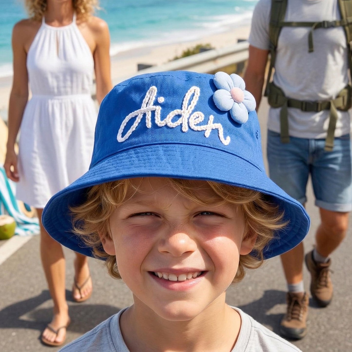 Custom Hand-Crocheted Baby Boy Summer Hat