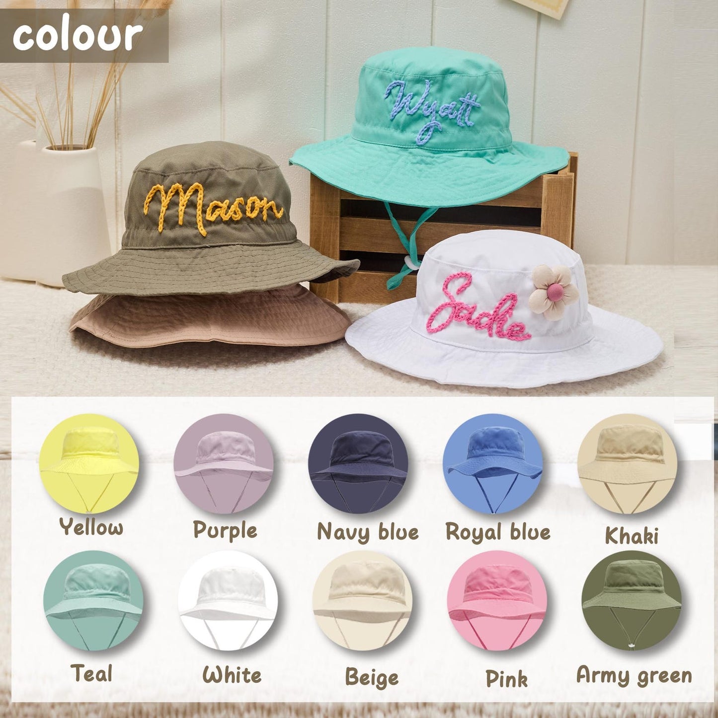 Custom Hand-Crocheted Baby Boy Summer Hat