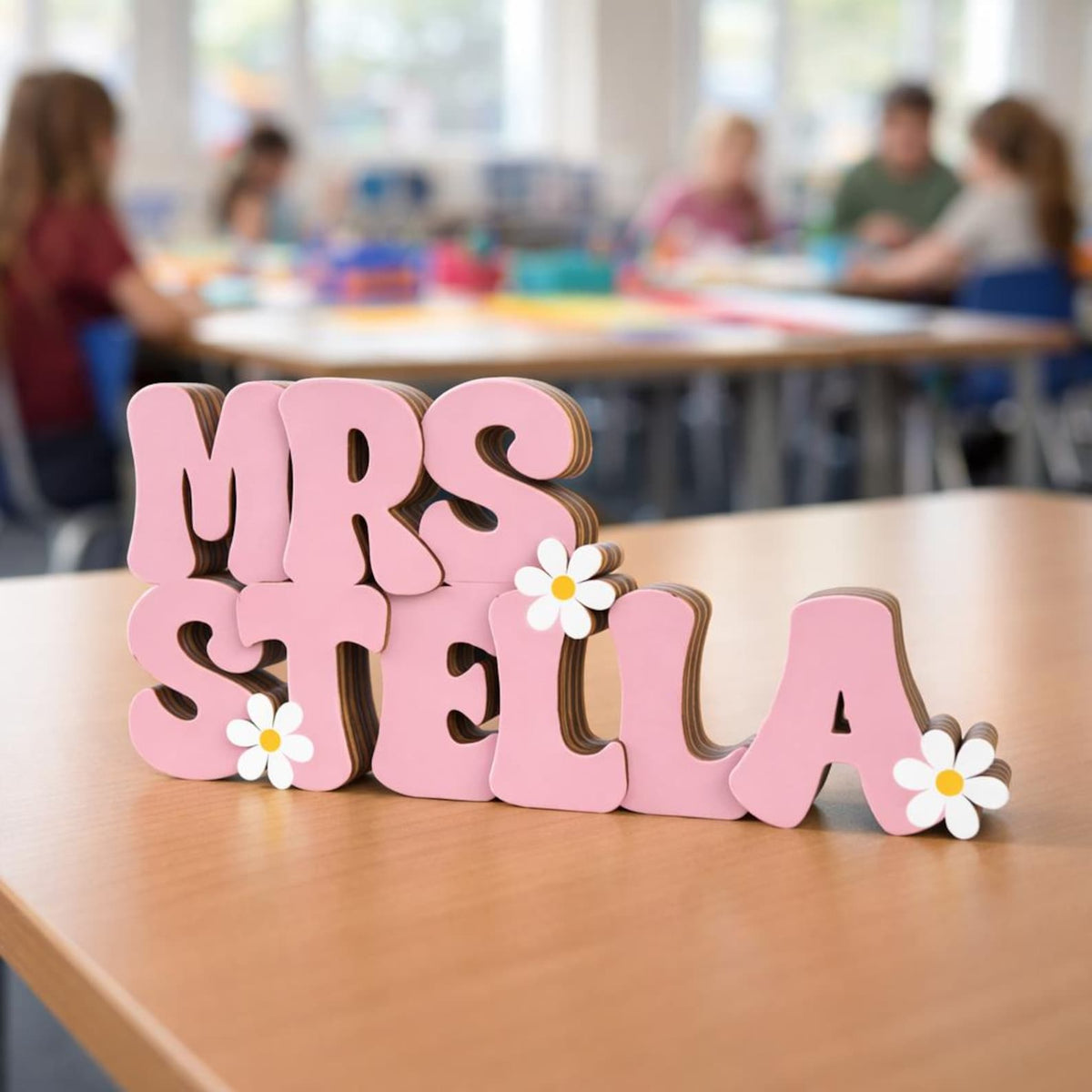 Custom Teacher Name Sign, Teacher Name Name Plaque & Stand, Teacher Sign For Desk