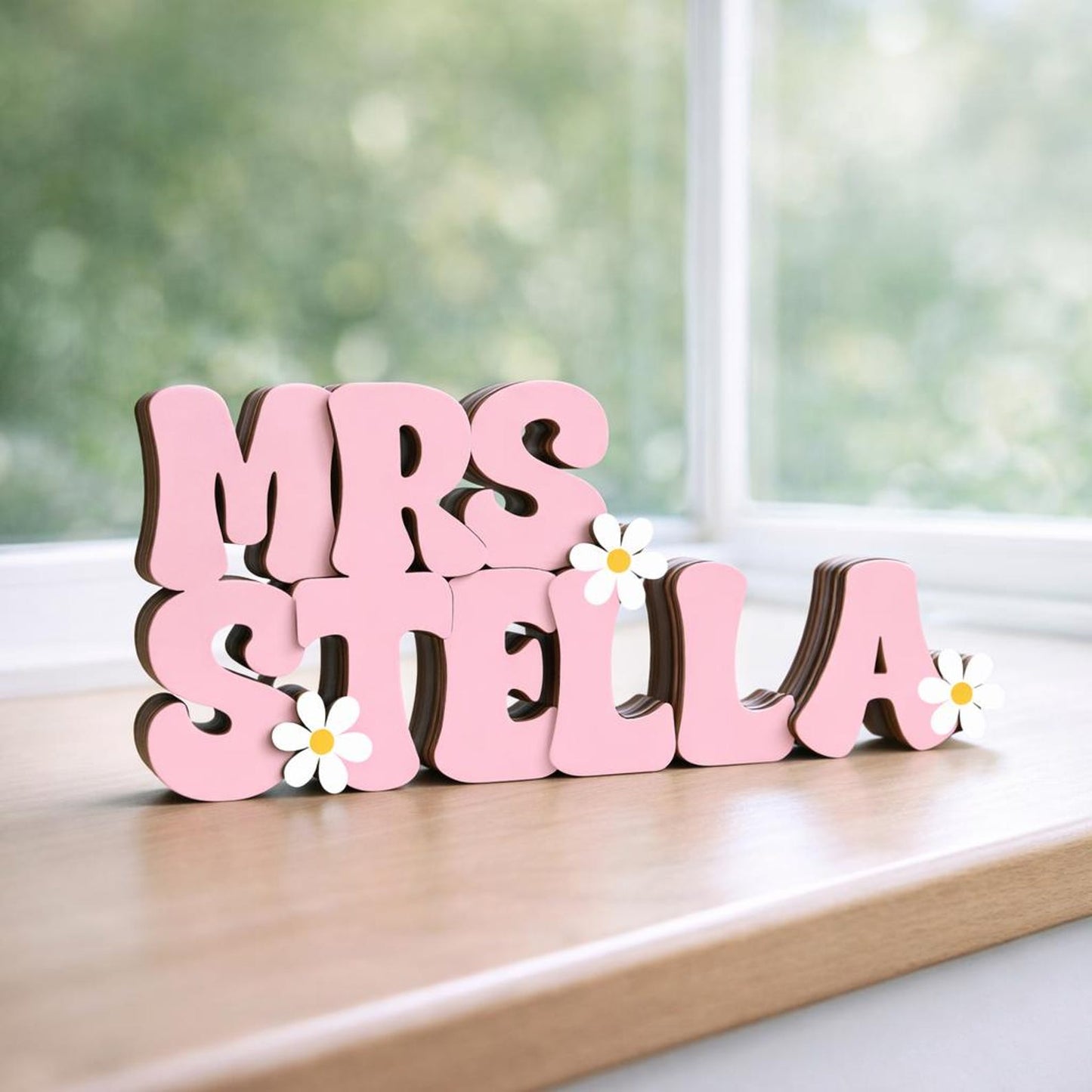 Custom Teacher Name Sign, Teacher Name Name Plaque & Stand, Teacher Sign For Desk