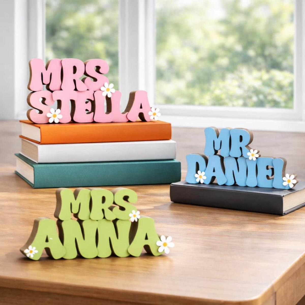 Custom Teacher Name Sign, Teacher Name Name Plaque & Stand, Teacher Sign For Desk