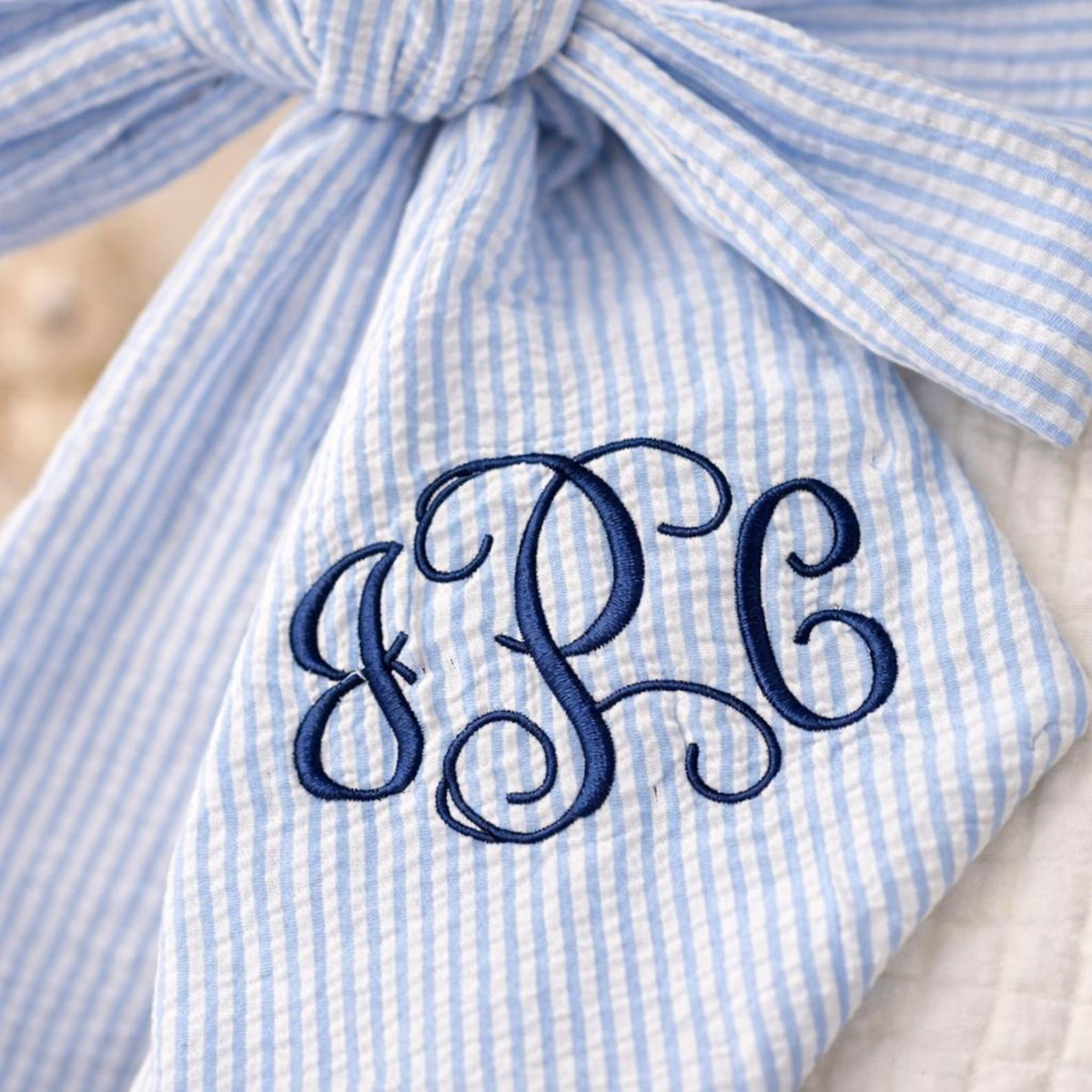 Personalized Embroidered Newborn Bow Sash, Bow Swaddle Girl