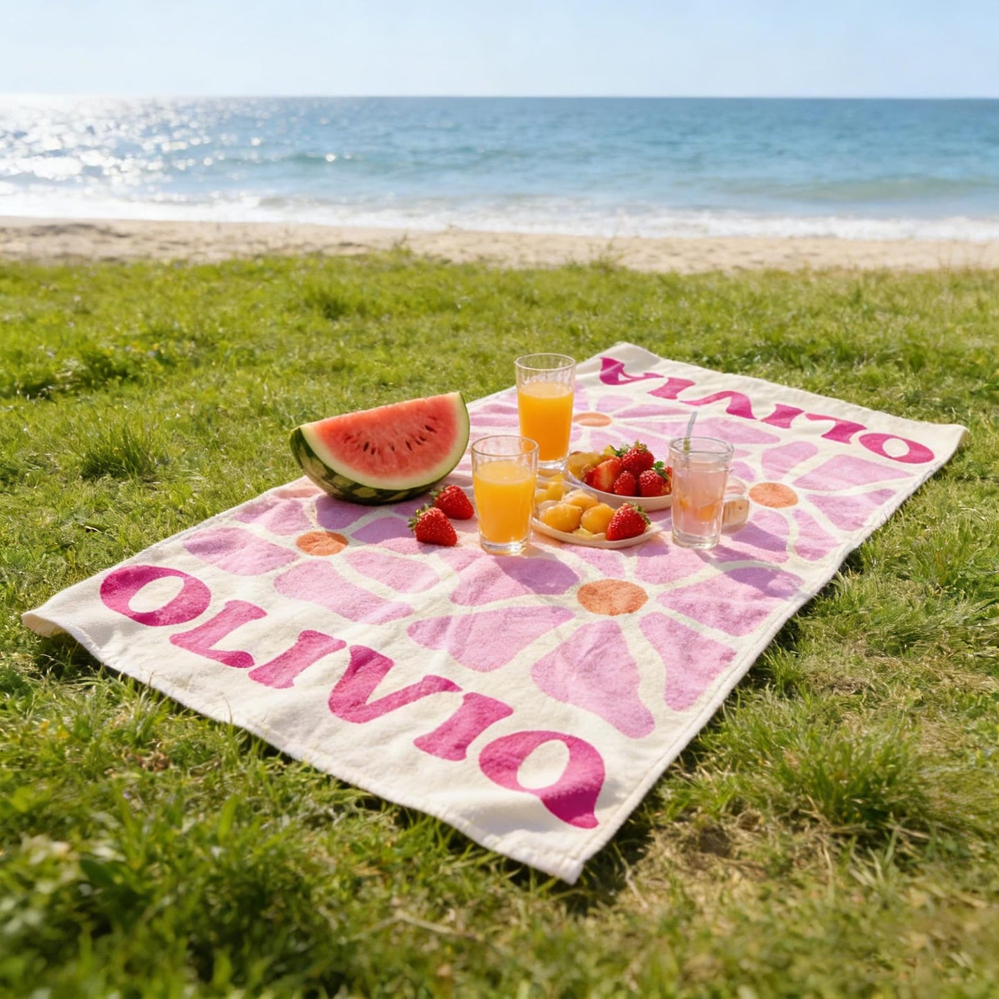 Retro Flower Personalized Beach Towel,Durable Towel for Beach Days