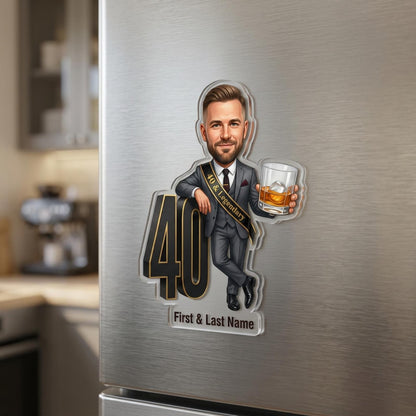 Birthday Caricature Standee & Cake Topper, Personalised from Your Photo, 30th 40th 50th 60th