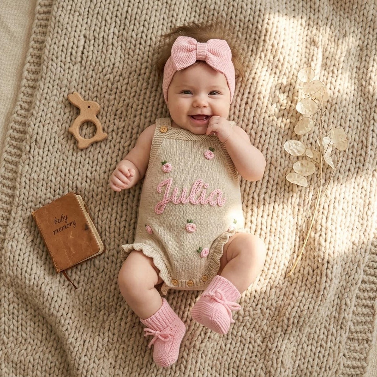 Custom Name Baby Romper, Personalized Baby Girl Romper