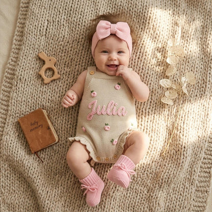 Custom Name Baby Romper, Personalized Baby Girl Romper