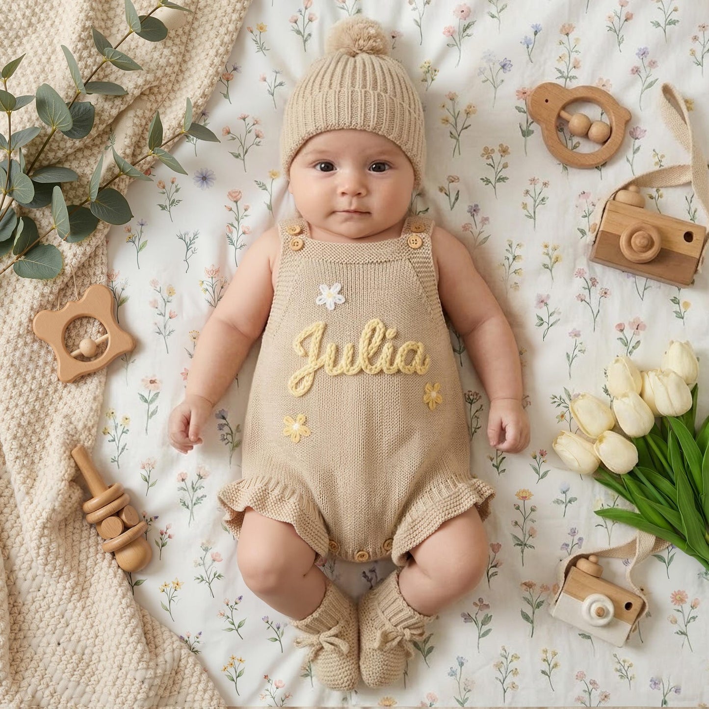 Custom Name Baby Romper, Personalized Baby Girl Romper