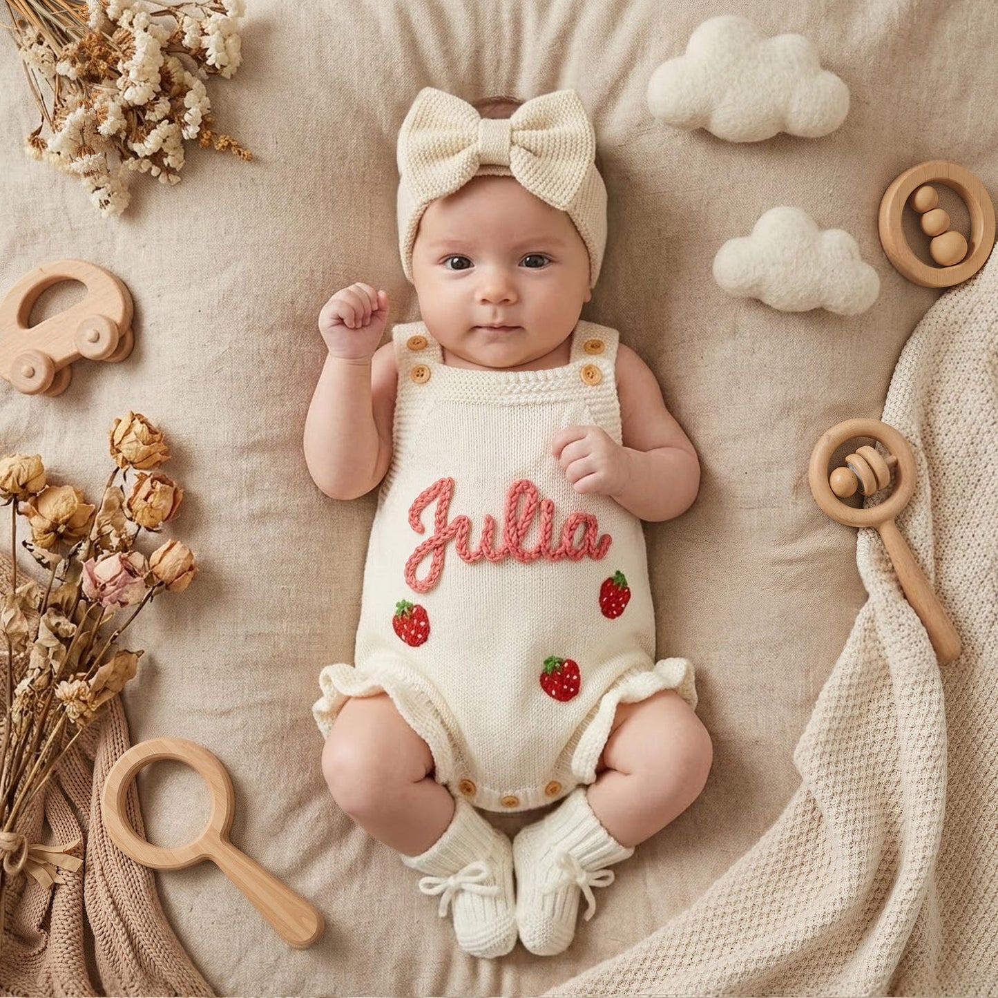 Custom Name Baby Romper, Personalized Baby Girl Romper