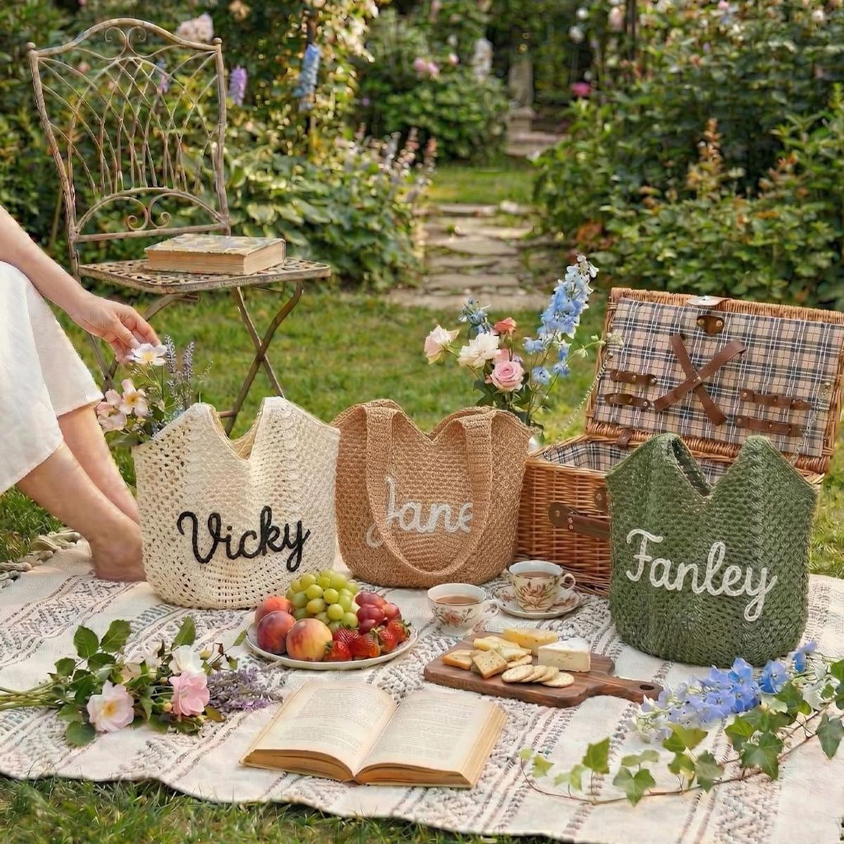 Personalized beach tote bag, Crochet beach bags, Bridesmaid Beach Tote