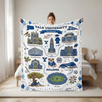 Custom College Blanket, Personalized University Dorm Thro