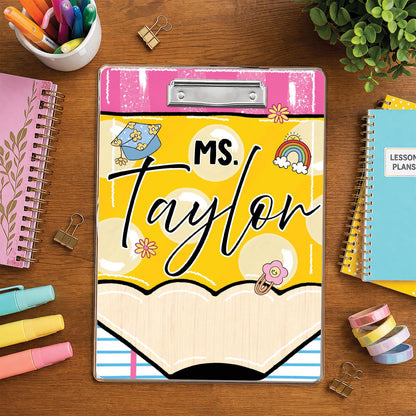 Custom Teacher Clipboard – Personalized Acrylic Clipboard with Name