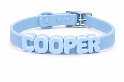 Customizable Silicone Dog Collar with Name | Pastel Puppy Pet Collar