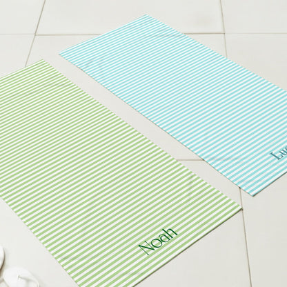 Personalized Striped Beach Towel, Custom Name Pool Towel