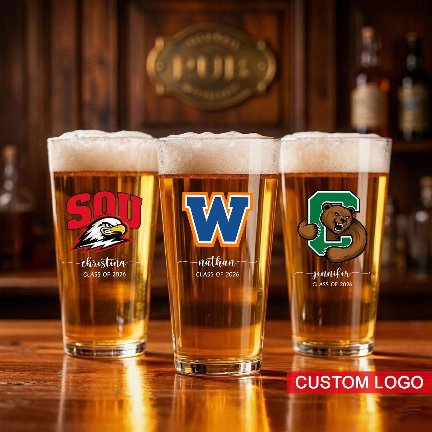 Graduation Beer Glass, Personalized Graduation Gift For Him