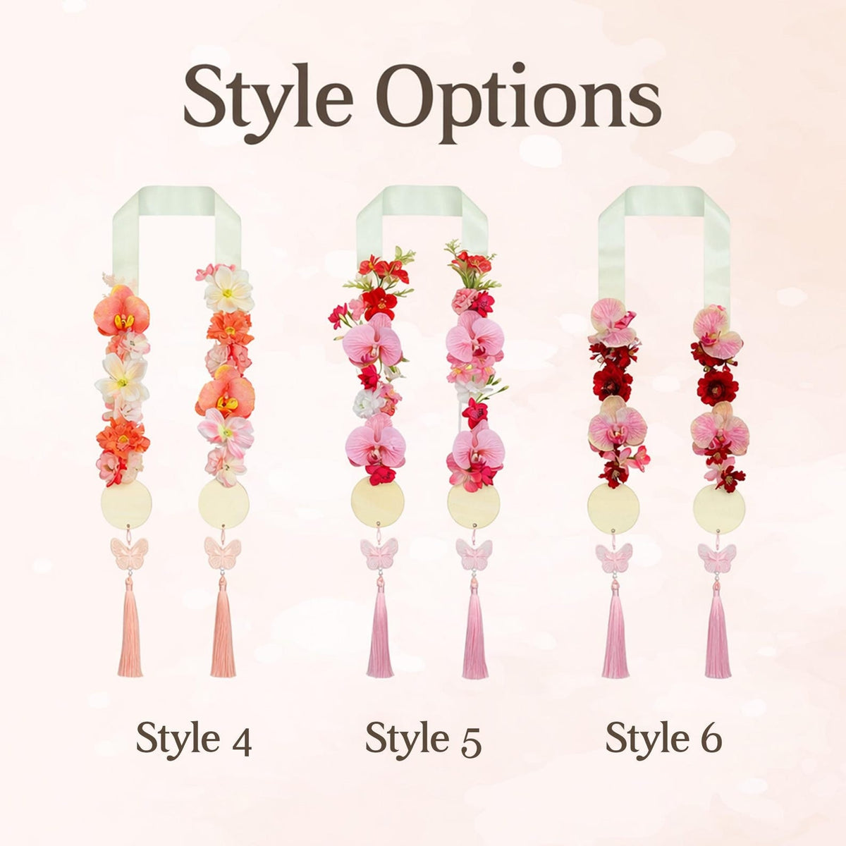 Personalized Floral Graduation Stole, Floral Graduation Lei with Tag, Class of 2026