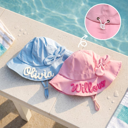 Personalized Toddler Sun Hat – Bow Detail