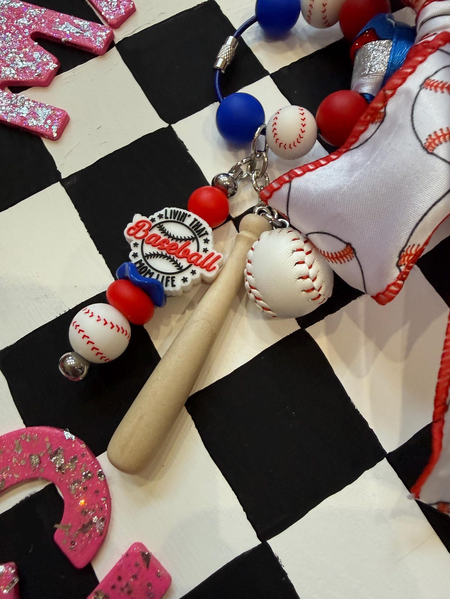 SPORTS Mom Tassel Charms // Ribbon Bag Charm // Sports Keychain // Gift for Moms