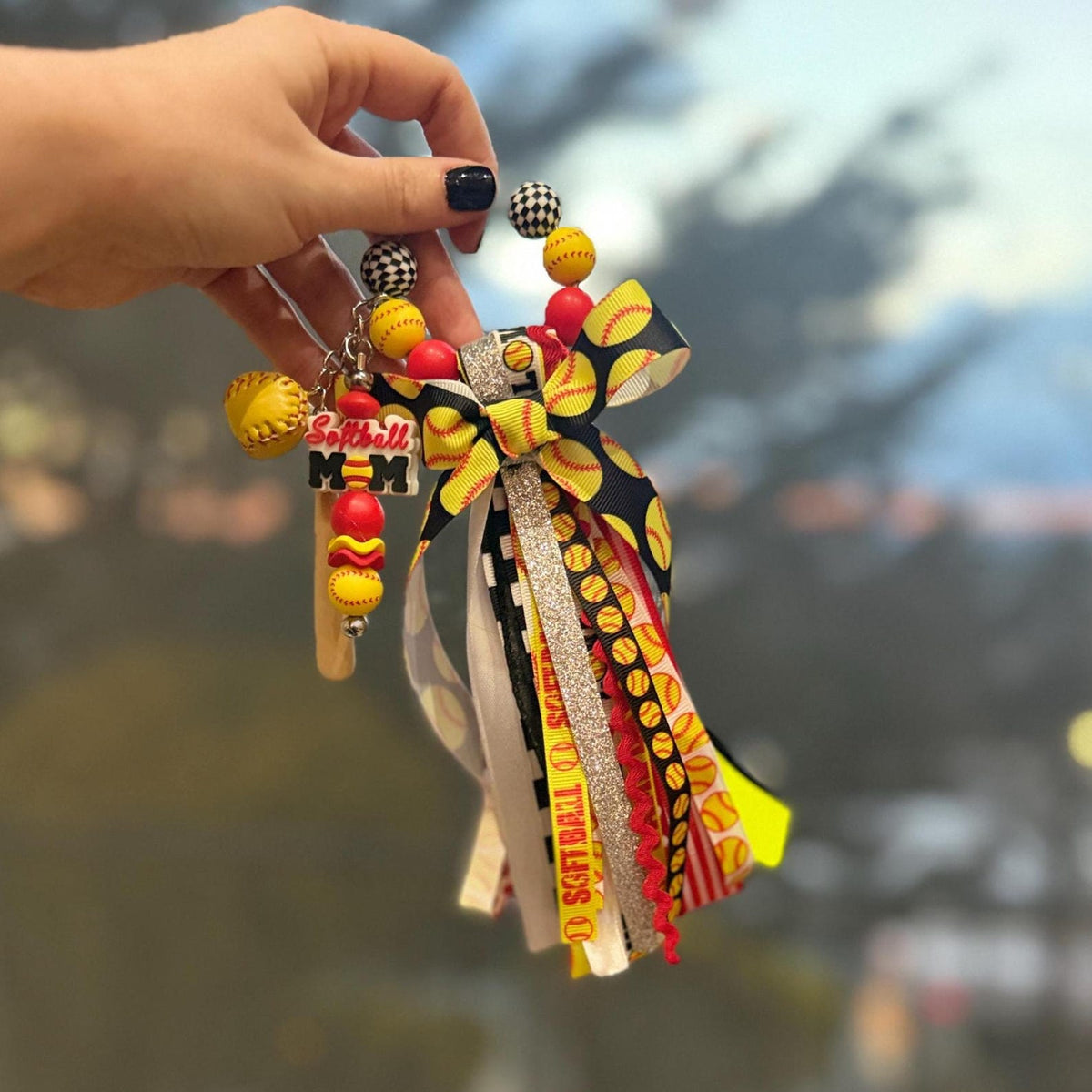SPORTS Mom Tassel Charms // Ribbon Bag Charm // Sports Keychain // Gift for Moms
