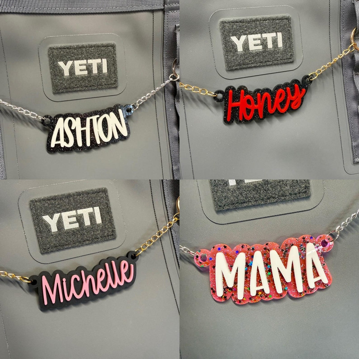 Custom Name Chain for Camino Bag, Acrylic Bag Charm, Personalized Tote Tag