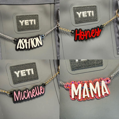 Custom Name Chain for Camino Bag, Acrylic Bag Charm, Personalized Tote Tag