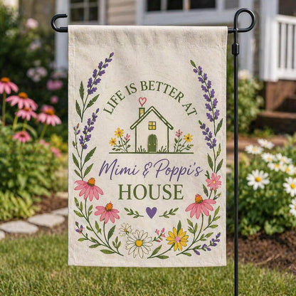 Personalized Floral Garden Flag, Nana Grammy Grandmother Personalized Flag