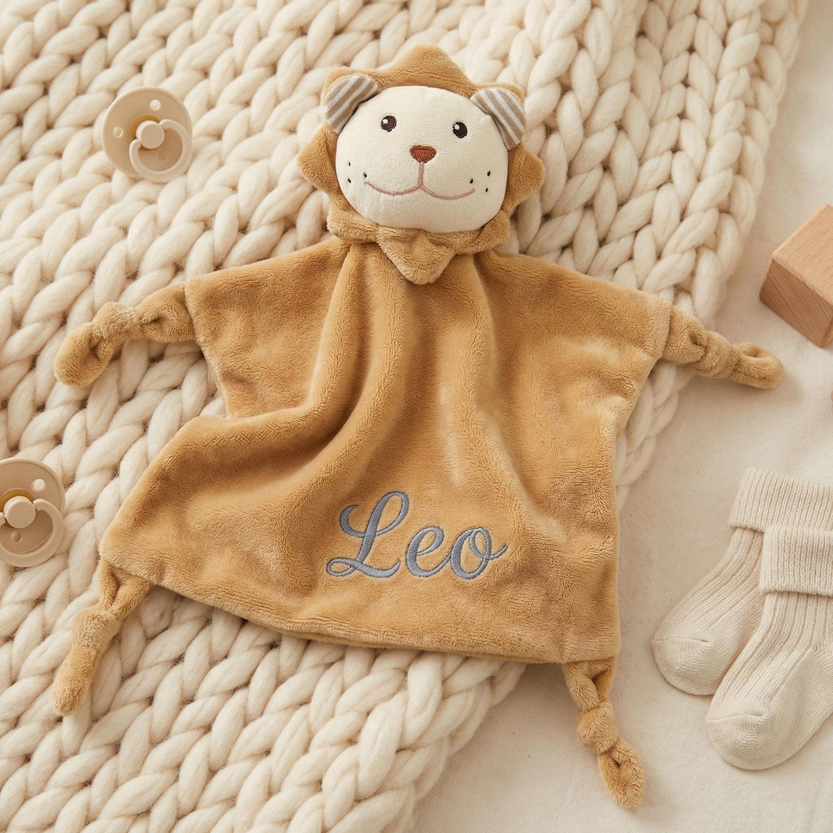 Personalized Twin Baby Loveys, Custom Animal Security Blanket, Soft Baby Comforter