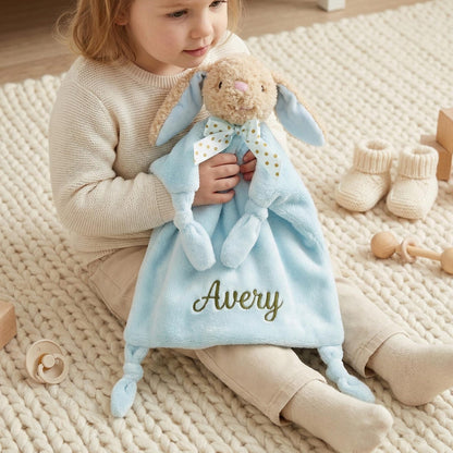 Personalized Twin Baby Loveys, Custom Animal Security Blanket, Soft Baby Comforter