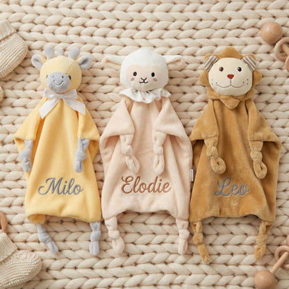 Personalized Twin Baby Loveys, Custom Animal Security Blanket, Soft Baby Comforter