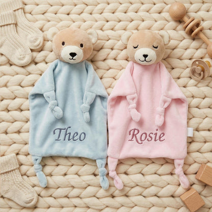 Personalized Twin Baby Loveys, Custom Animal Security Blanket, Soft Baby Comforter