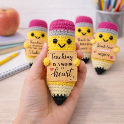 Teacher Gift Set, Crochet Pencil Set of 3, Teacher Appreciation Gift