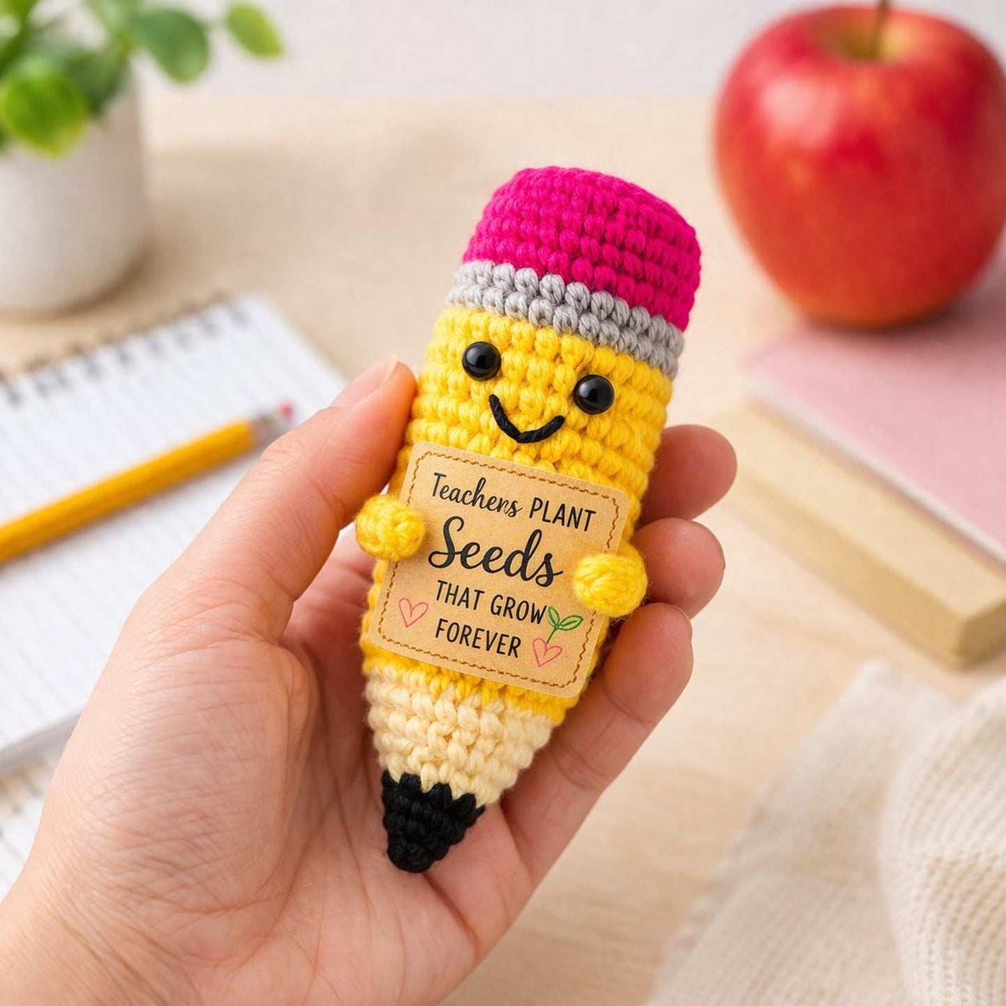Teacher Gift Set, Crochet Pencil Set of 3, Teacher Appreciation Gift