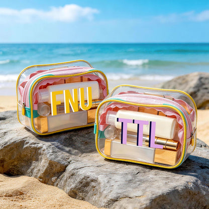 Personalized Clear PVC Beach Bag, Custom Name Pool Bag, Waterproof Wet Dry Organizer