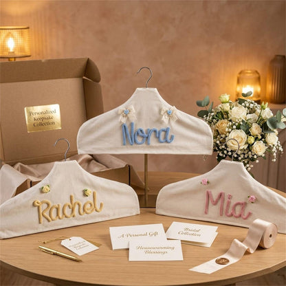 Wedding Hanger Cover, Custom Name Bridal Garment Hanger Sleeve