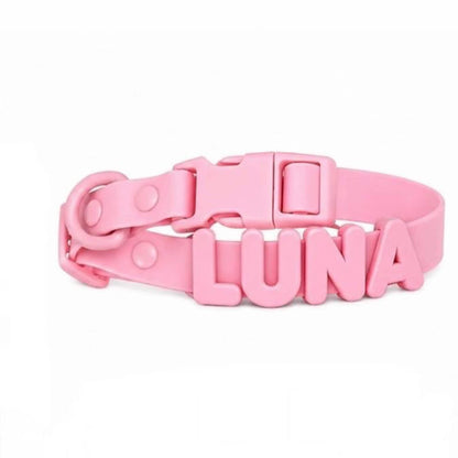 Customizable Silicone Dog Collar with Name | Pastel Puppy Pet Collar