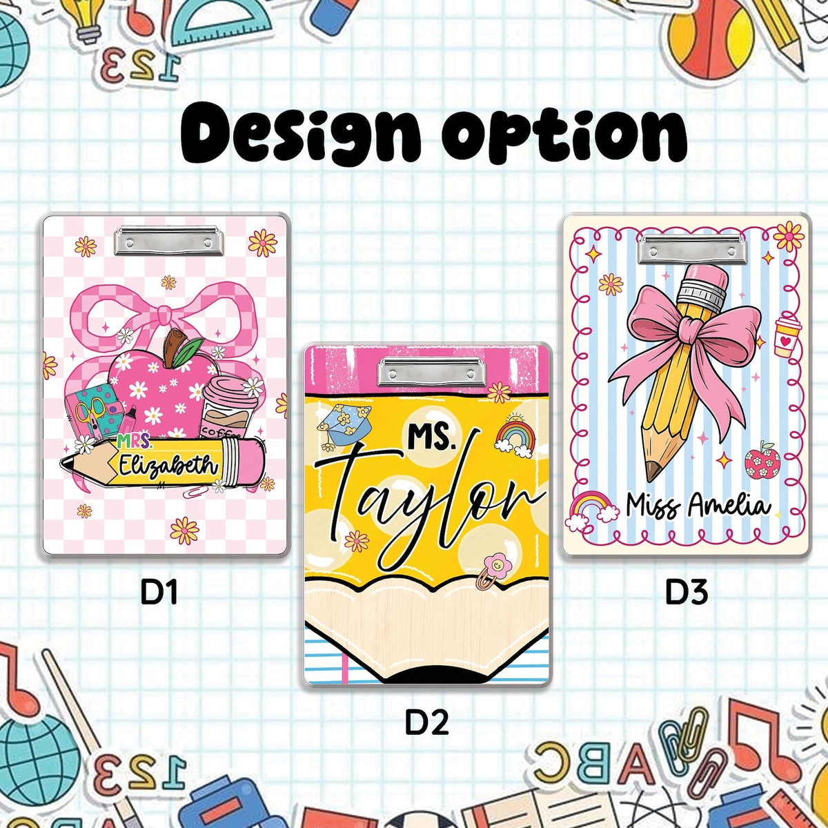 Custom Teacher Clipboard – Personalized Acrylic Clipboard with Name