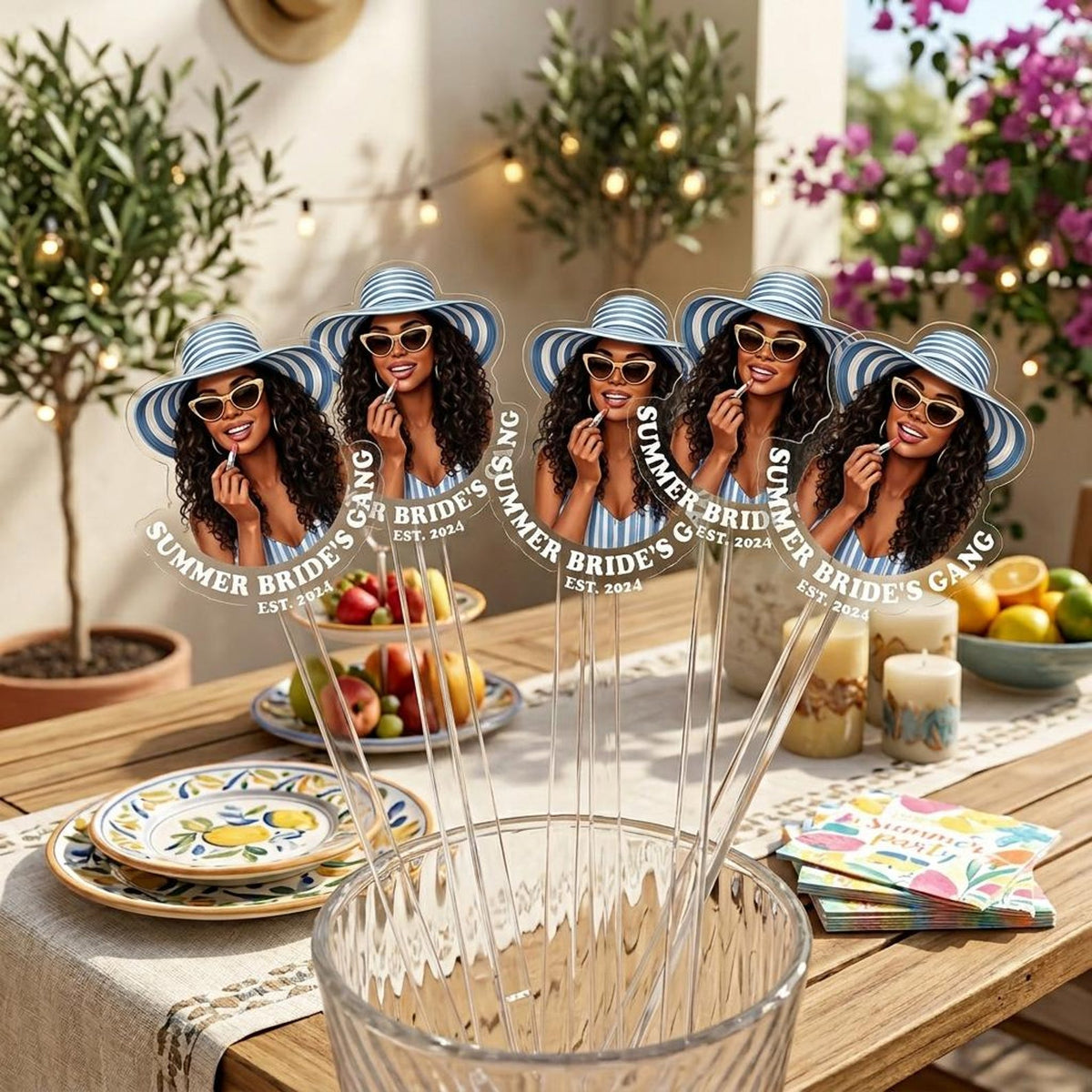Custom Face Portrait Drink Stirrers – Personalized Acrylic Stirrers