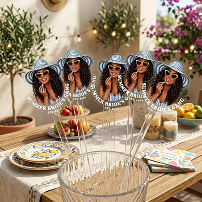 Custom Face Portrait Drink Stirrers – Personalized Acrylic Stirrers