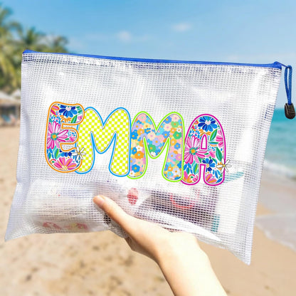 Personalized Waterproof Beach Bag | Custom Art Name | Summer Pool Bag | Summer Party
