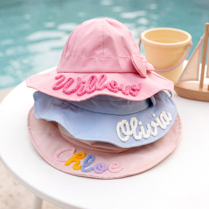 Personalized Toddler Sun Hat – Bow Detail