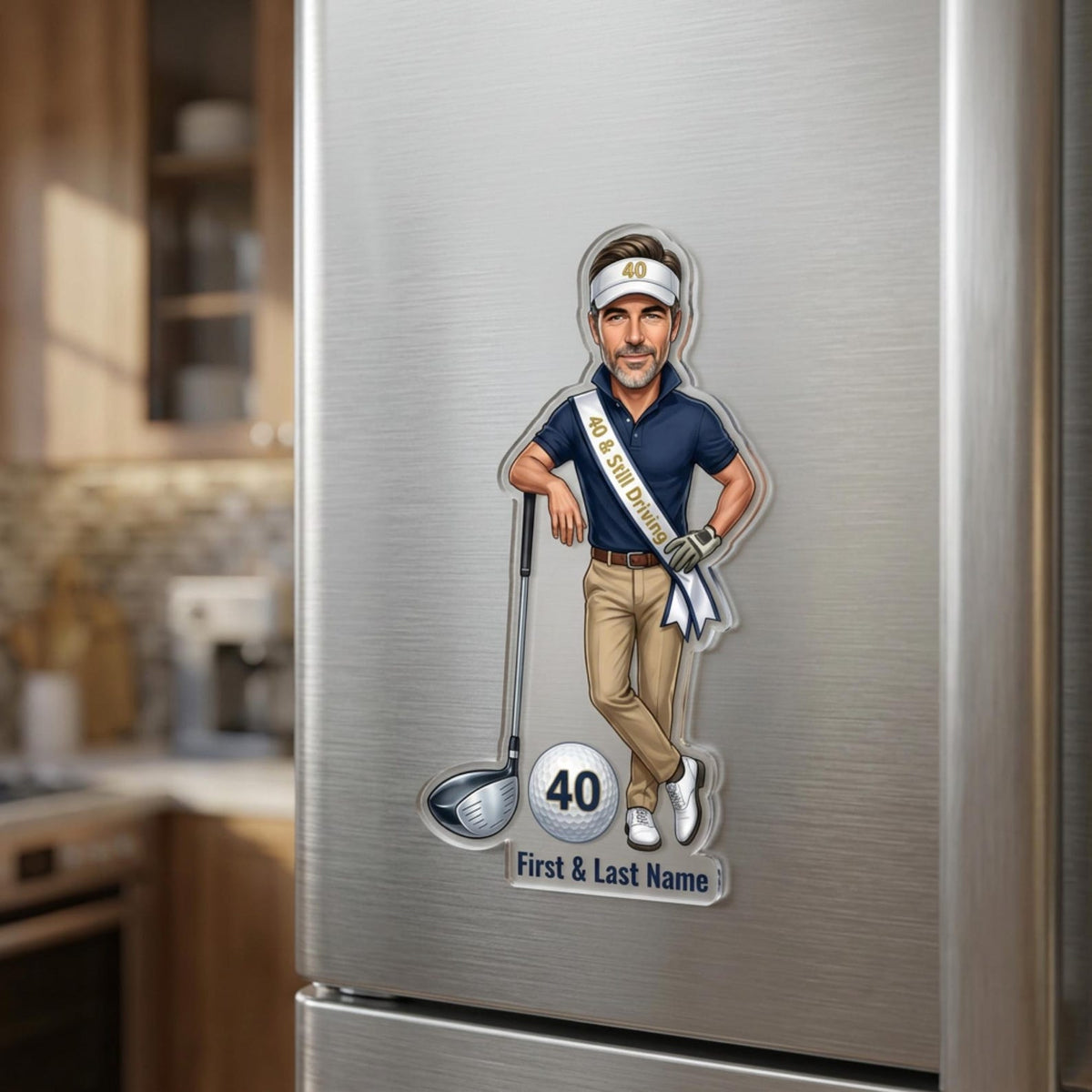 Golf Birthday Caricature Standee & Cake Topper | Personalised from Photo