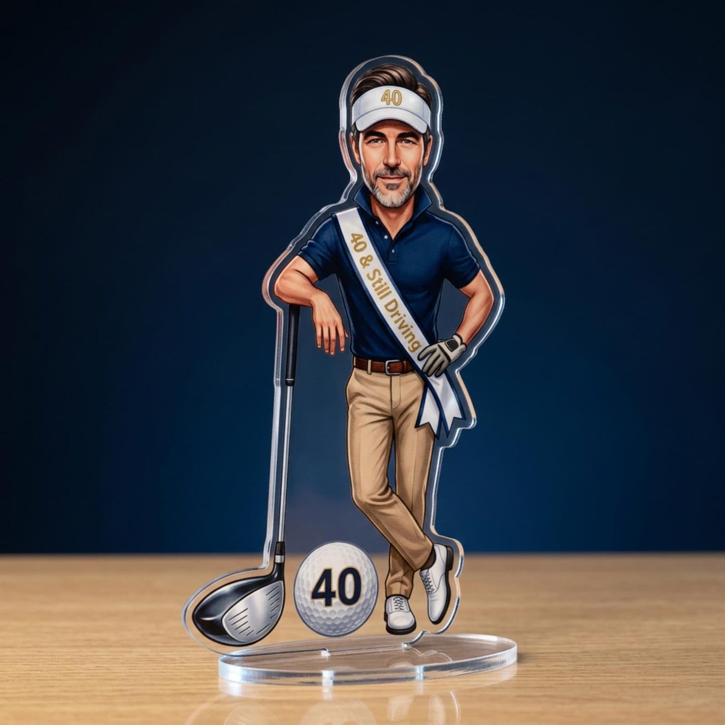 Golf Birthday Caricature Standee & Cake Topper | Personalised from Photo