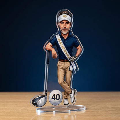 Golf Birthday Caricature Standee & Cake Topper | Personalised from Photo
