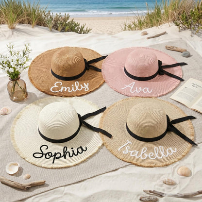 Beach Hat Personalized，Bride Hat for Sun，Custom Summer Hat
