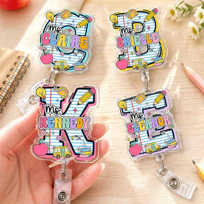 Personalized Teacher Badge Reel: Teacher ID Clip, Teacher Appreciation Gift