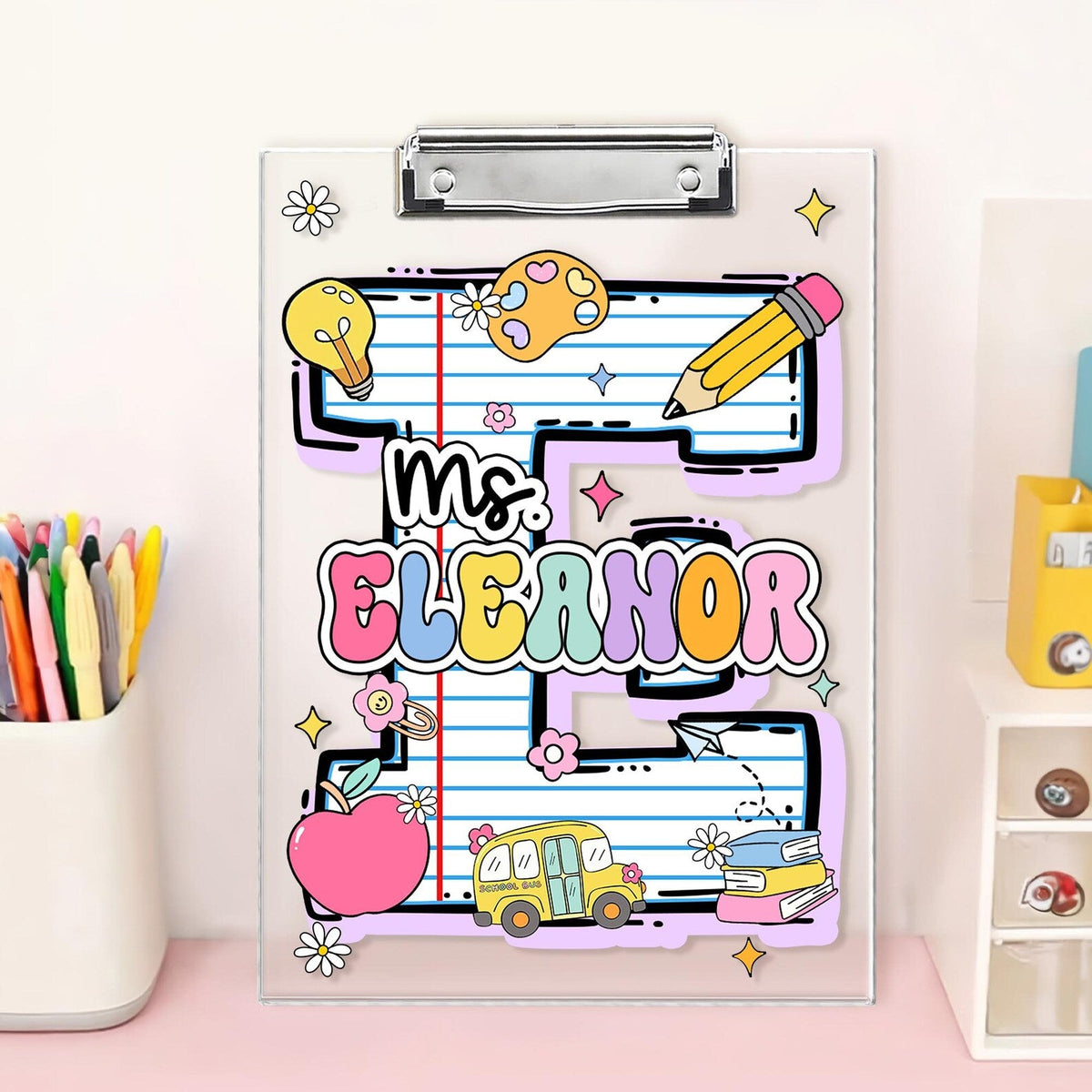 Personalized Initial Teacher Name Clipboard, School Supplies, Back To School Teacher Gift