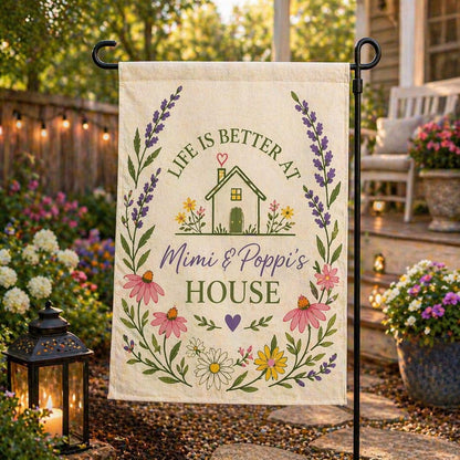 Personalized Floral Garden Flag, Nana Grammy Grandmother Personalized Flag
